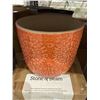 Image 3 : Stone & Beam Floral Embossed Planter in Arabesque Color, Small