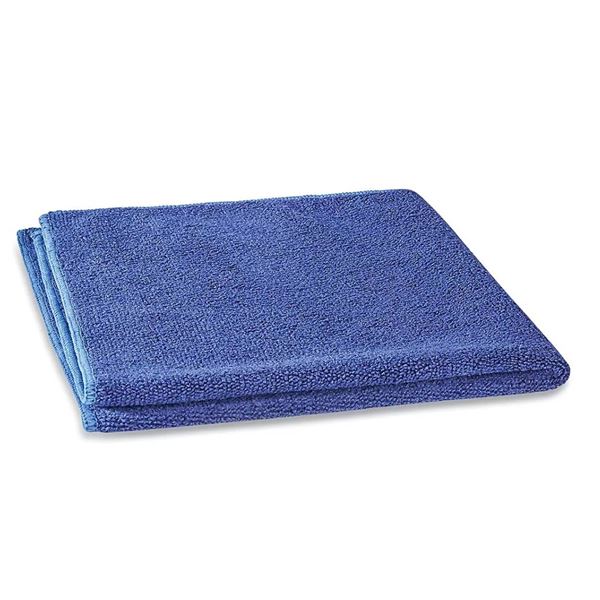 Amazon Basics Microfiber Towel Set, Black/Blue, 180 cm x 90 cm