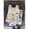 Image 2 : Amazon Basics Microfiber Towel Set, Black/Blue, 180 cm x 90 cm