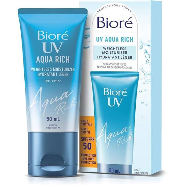 Biore UV Aqua Rich Weightless Moisturizer SPF 50+ - 4 x 50 mL