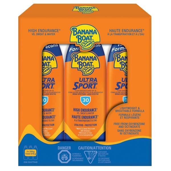Banana Boat Ultra Sport Sunscreen Spray SPF 30, 3-Pack