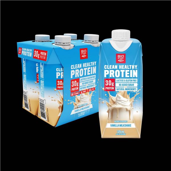 BioSteel Clean Healthy Protein Vanilla Milkshake 18-Pack