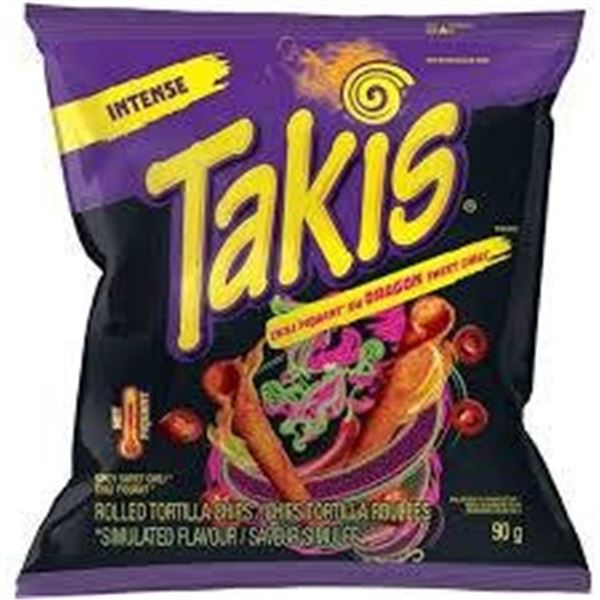Takis Intense Chili Piquant Sweet Chili Rolled Tortilla Chips, 80g Pack