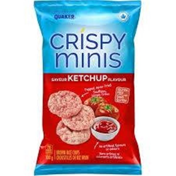 Quaker Crispy Minis Ketchup Flavored Rice Chips 100 g - Lot of 12