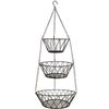 Image 1 : Three-Tier Black Wire Hanging Storage Basket