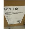 Image 3 : Rivet Mid-Century Ceramic Planter With Iron Stand, White and Tan