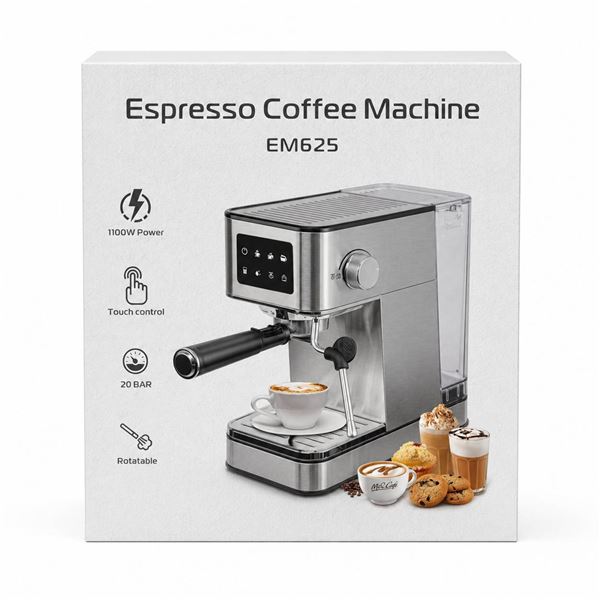 EM625 Espresso Coffee Machine With Touch Control Digital Display