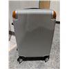 Image 2 : Silver Hard-Shell Luggage with Tan Trim, 9in x 13in x 22in