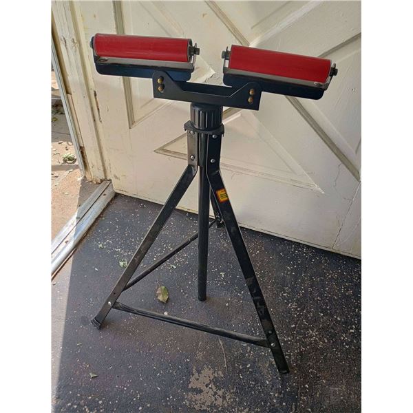 Adjustable Rolling Pipe Stand with Tripod Base