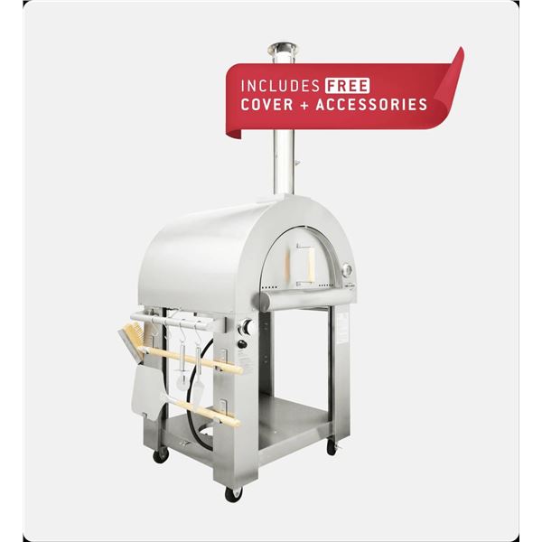 MB Chef Eminent-NG-BL Natural Gas and Wood Dual-Fuel Pizza Oven
