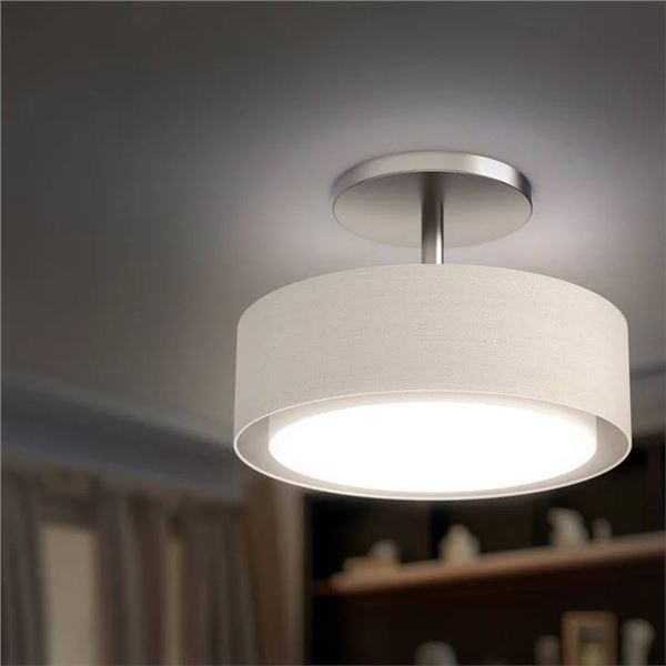 Koda Duo-Mount Fabric Drum Ceiling Light, 2000 Lumens, LED
