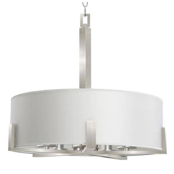 Allen + Roth 5-Light Chandelier with Linen Fabric Shade