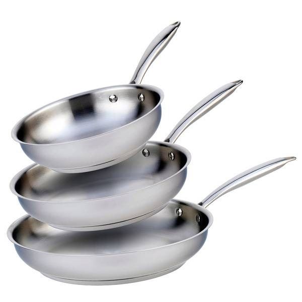 Meyer Accolade 3-Piece Stainless Steel Fry Pan Set, Made in Canada