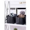 Image 1 : Amazon Basics Collapsible Fabric Storage Bin, Black Woven Design Pack of 2