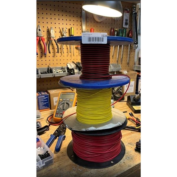Multiple Spools Of Appliance Wiring Material, Including 16/30 TC 1015 And HOOK UP Wire