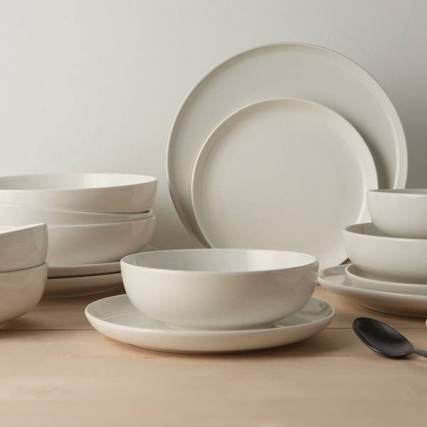 Porcelain Dinnerware Set by Safdie, 16-Piece, White