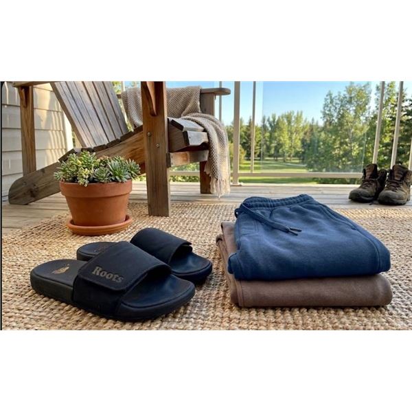 2: Roots Slide Sandals (Size 9) and Lole L/G Lounge Pant