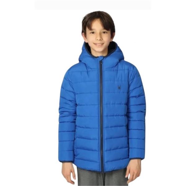 Spyder L/G 10/12 Blue Puffer Jacket with Hood