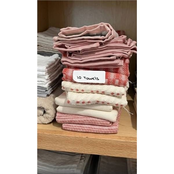 Pack of 10 Kitchen Towels, Made in Portugal, 100 Percent Cotton