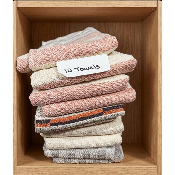 10 Cotton Kitchen Towels, Made in Portugal
