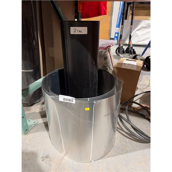 Metal Sheet Roll and Black Plastic Tubing Coil
