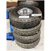 Image 2 : Lot of 4 -  4.10/3.50-4 Tires and Wheels Flat Free,10" Heavy Duty Solid Replacement Tire