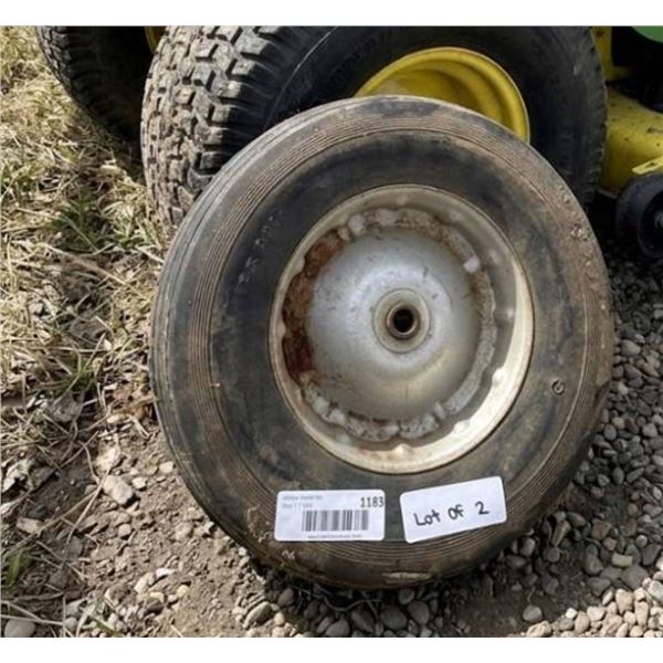 Lot of 2 Replacement Wheels with 12-300 Markings, Metal Hubs 10"