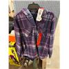 Image 2 : Realtree Women's M/M Plush Hoodie in Purple Plaid