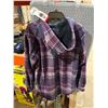 Image 3 : Realtree Women's M/M Plush Hoodie in Purple Plaid
