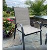 Image 1 : Lot of 6 StyleWell Stacking Sling Chair, Graphite Finish, Riverbed Tan Fabric
