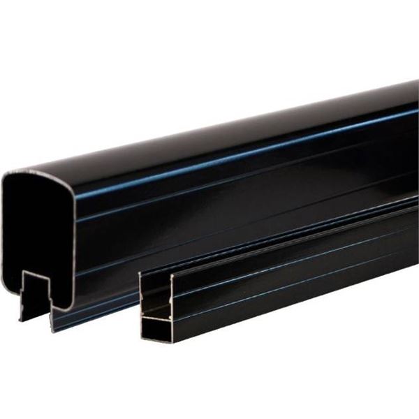 Lot of 2 Regal Railing 6ft Top and Bottom Rail, Model TBR-6-BL, Black Aluminum