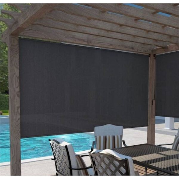 Coolaroo Wand Operated Outdoor Roller Shade, 120×96 Inches, UV Blocking