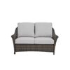 Image 1 : Hampton Bay Chasewood Loveseat in Brown Finish with Biscuit Tan Cushions