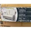 Image 2 : Hampton Bay Chasewood Loveseat in Brown Finish with Biscuit Tan Cushions