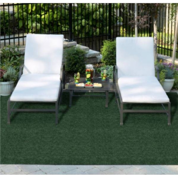 Multy Home Green Single Rib Needlepunched Patio Rug, 6 ft x 8 ft (183 cm x 244 cm)
