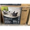 Image 3 : Hampton Bay Haverhill 4-Piece Chat Set, Brown Weave with Beige Cushions