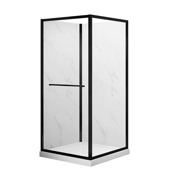 Dolphin Plumbing 36-Inch Square Black Shower Kit, Model 36x36x74