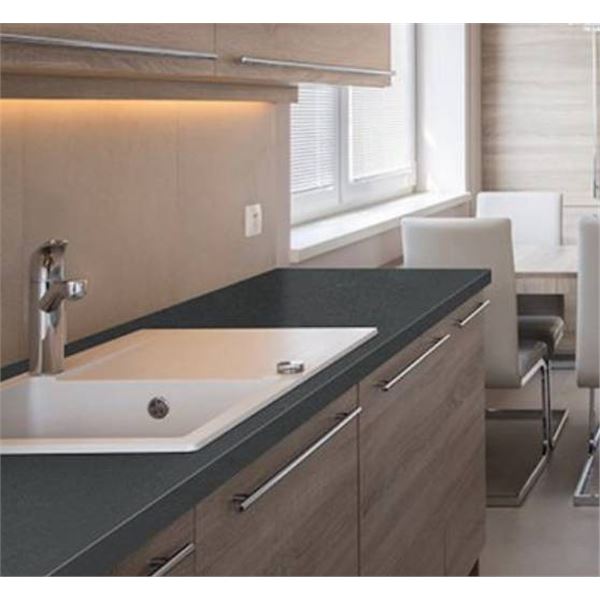 Bélanger Laminés 120-in Black Stone Right-Hand Miter Laminate Kitchen Countertop