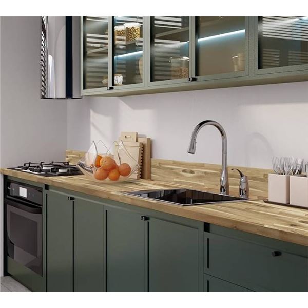 CenterPointe Birch Butcher Block Countertop, 96 x 25-1/2 x 1-1/2 in