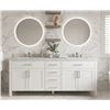 Image 1 : Co-Op Gold 62-Inch Carrera Vanity, White, With Polished Carrera Marble Countertop