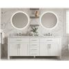 Image 1 : Co-Op Gold 62-Inch Carrera Vanity, White, With Polished Carrera Marble Countertop !Damage to Toe Kic
