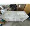 Image 5 : Co-Op Gold 62-Inch Carrera Vanity, White, With Polished Carrera Marble Countertop !Damage to Toe Kic