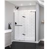 Image 1 : Maax Utile Shower Door, Pivot Door, 56-59 in, Matte Black Finish