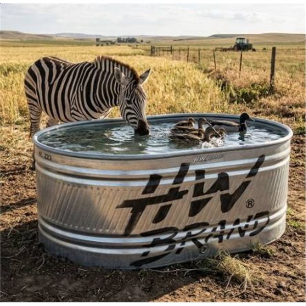 HW Brand Round End Stock Tank 4 ft Round End, 2 ft Deep