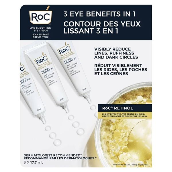 RoC - Retinol Correxion Smoothing Eye Cream, 3 x 17.7 ml