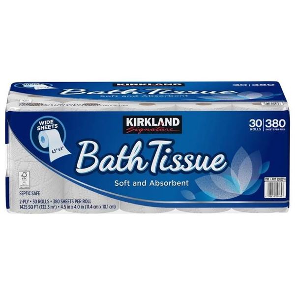 Kirkland Bath Tissue, 30 Rolls, 380 Sheets Per Roll