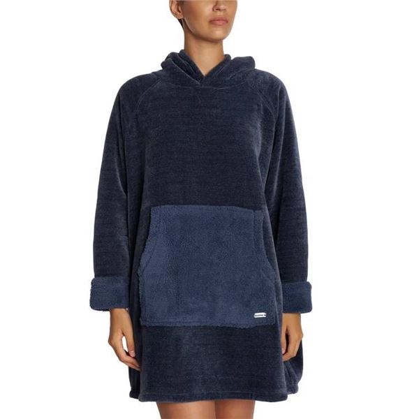 Bearpaw Sleepwear Hooded Oversized Sweater L/XL in Blue