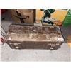 Image 1 : Brown Metal Storage Container With Dimensions 26in x 10in x 9.5in