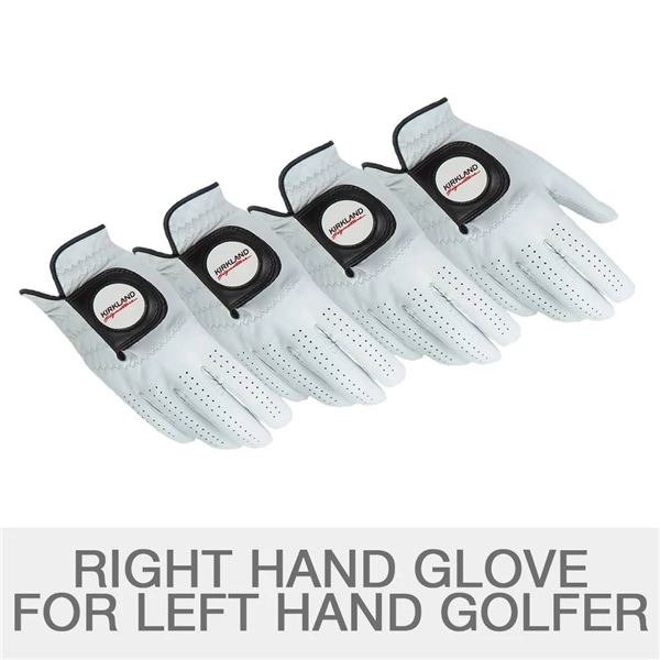 Kirkland Signature Leather Golf Gloves, 4-Pack, Small Size