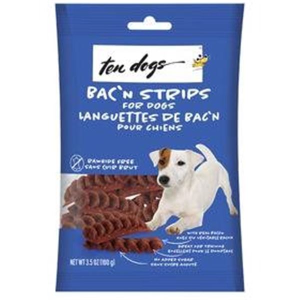 TenDogs Bacon Strips for Dogs, 12 x 100g